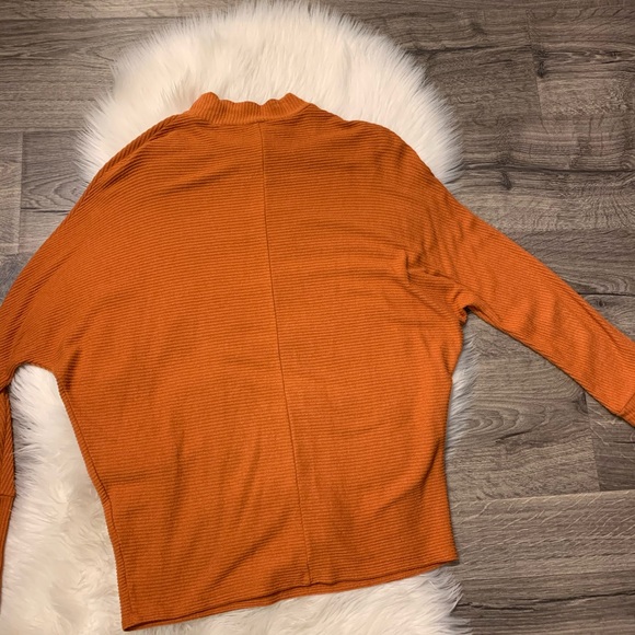 Nordstrom BP Dolman Sleeve Ribbed Shirt Top Rust - Picture 5 of 9